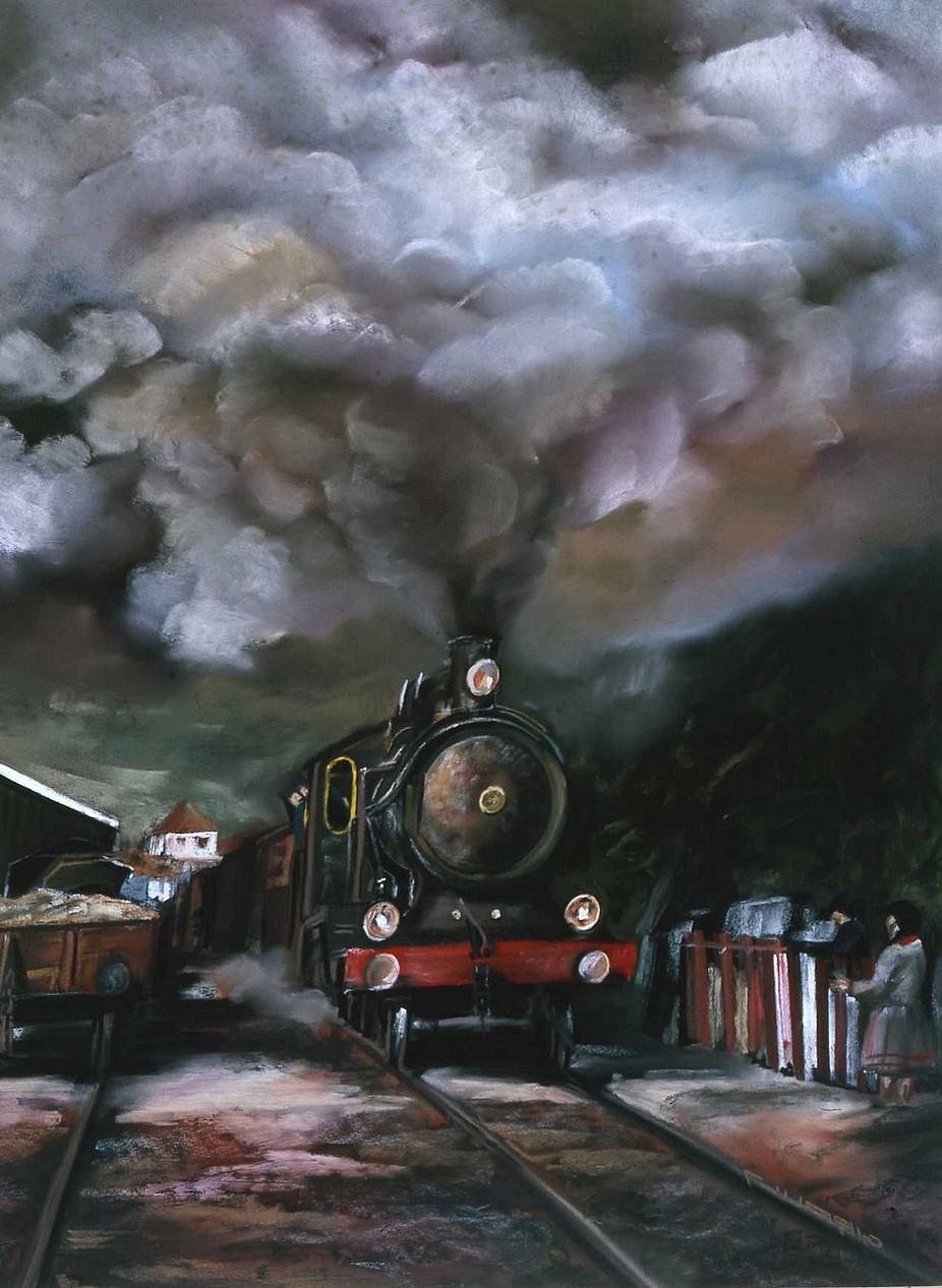 Le Train d'El Paseo 65 x 50 cm Collection particulière © Daniel GIRAULT